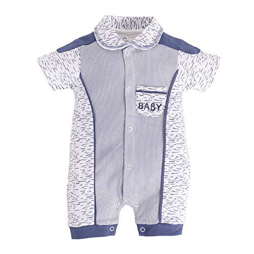 BabyGo 100% Cotton Romper/Summer clothes/Creeper/new born/infent wear/for baby Boys (0-3 Months, BEIGE2)