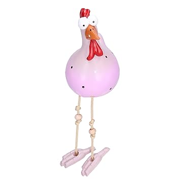 Resin Rooster Decoration, Garden Chicken Decor Strong Not Fragile Resin Cute Vivid for Living Room Study Office for Garden Decoration for Bushes Flower Beds(Pink)