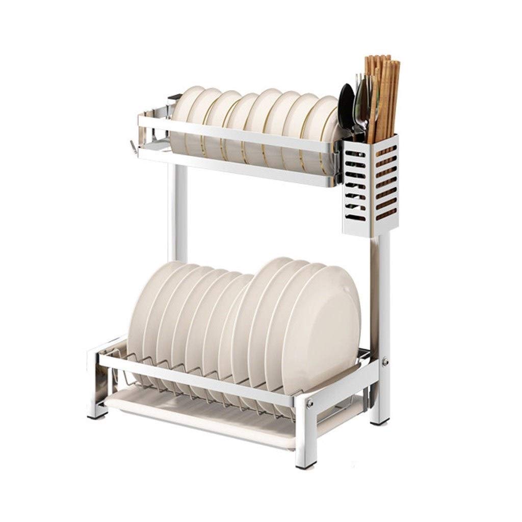 Geschirrkorb 304 Edelstahl-Teller-Drain-Rack-Küche Kleines Geschirr Storage Rack-Rack Geschirr Abtropfgestell (Color : A)