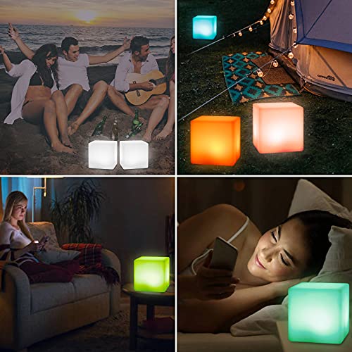 Abneon 8-Inch Led Light Cube, Cordless Led Cube Night Light With Remote Control, 16 Rgb Colors Changing & Dimmable Mood Lamp, Rechargeable Beside Desk Lamp For Home, Bedroom, Garden 1 Pack #TOP5