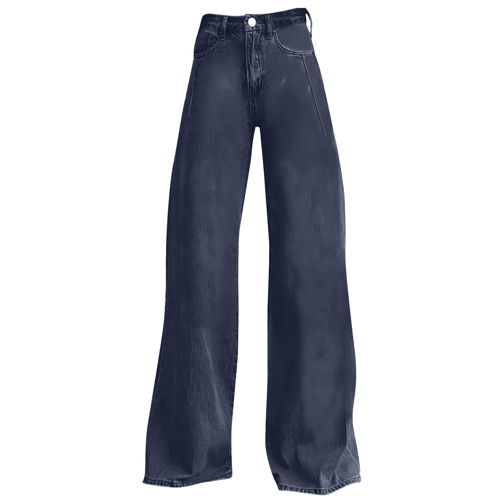 Pantalones vaqueros de pierna ancha para mujer, elásticos, de cintura alta, versátiles, largos, cómodos, informales, de senderismo, tallas grandes, pantalones deportivos sueltos, ligeros, con