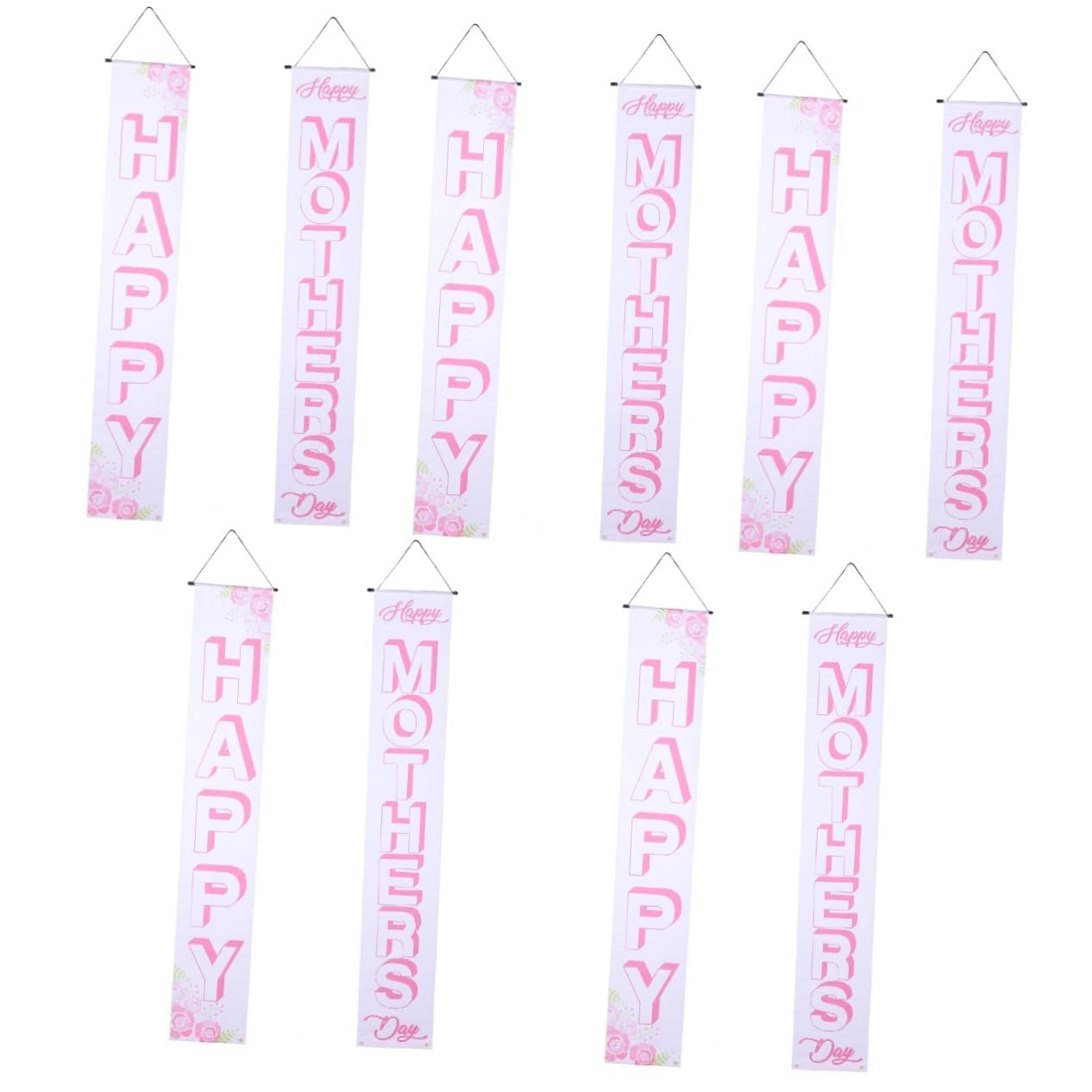 PRETYZOOM 5 Paia striscione per la festa della striscione festa a tema Maglia davanti arredamento casa home decor stamina per la festa della bandiera da parete poliestere rosa