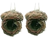 2 Pack Grass Bird House Hummingbird Nest House Roosting...