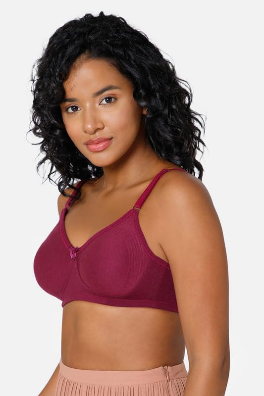Image of INTIMACY LINGERIE Women's Cotton Brassiere | Non-Padded | Non-Wired | Full Coverage | Shaper Panel with Side Support Regular Bra | 1 Piece | (Def C P)