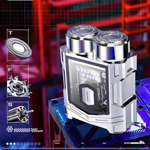 Mini-Portable-Electric-Shaver-Travel-Shaver-Mens-Electric-Shaver-IPX6-Waterproof-Wet-and-Dry-with-Smart-Display-Rechargeable-Cordless-Rotary-Shaver-for-Travel-Car-Office-Gift-FatherFriend