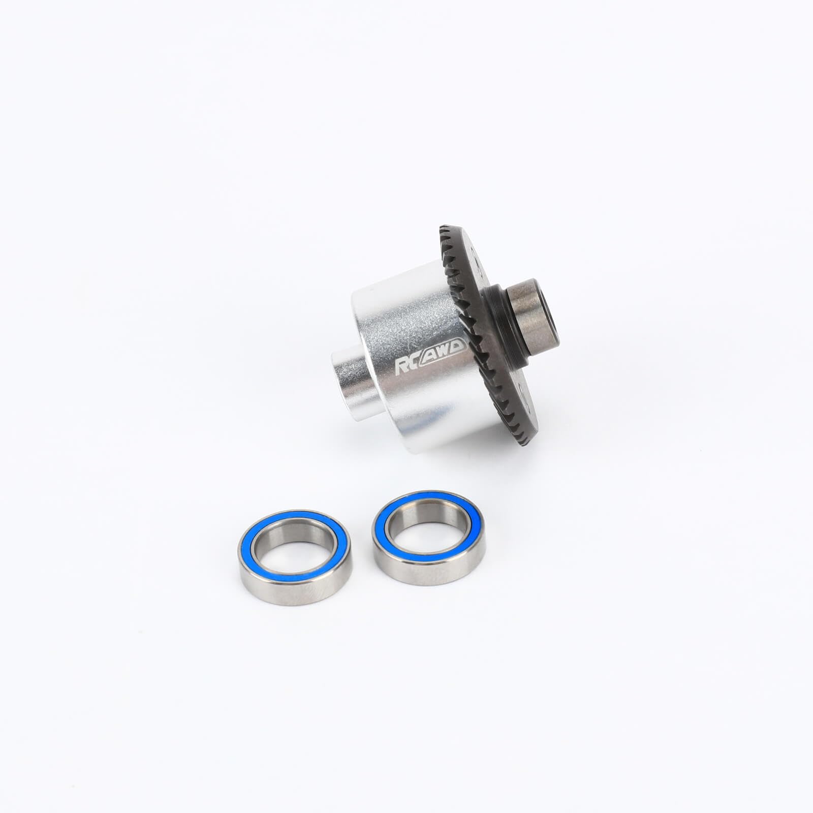 RCAWD Rear Differential Set 40T w/Bearings for 1-10 Losi Baja Rey Hammer Rey Upgrade Parts (Silver)