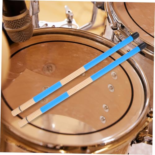Kisangel 1pair Bundle Wooden Drum Brushes para música Jazz y Folk, palillos profesionales para batería con estuche suave miniatura 6