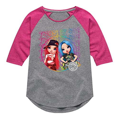 HYBRID APPAREL - Rainbow High - Turn It Up - Toddler and Youth Girls Raglan Graphic T-Shirt