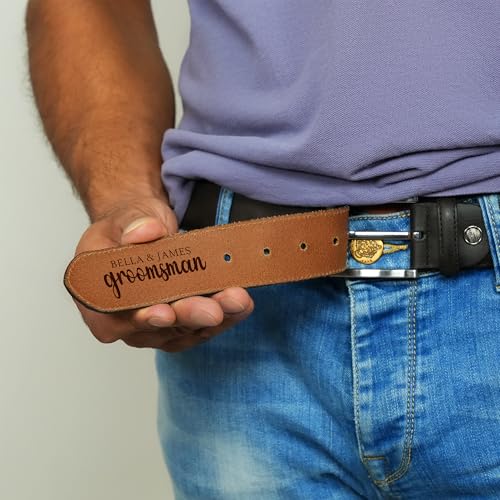 Personalized Groomsmen Leather Belt, Custom Leather Belt Best Man Proposal Ideas, Groomsmen Gifts, Bachelor Party Gift, Leather Gift for Man2