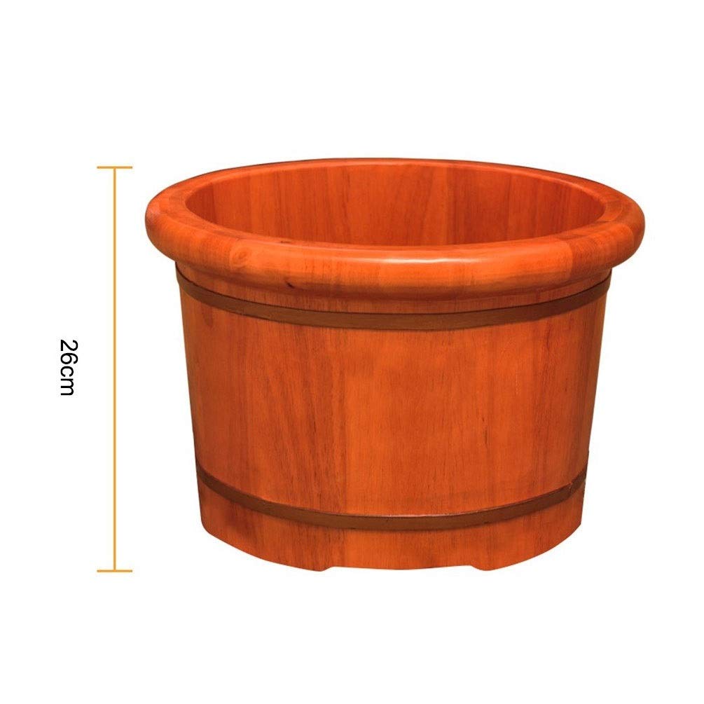 Wooden Barrel Foot Spa Foot Soak Bucket, Wood Bucket for Pedicure, Foot Basin for Adults, Foot Bath Spa Tub, Foot Tub for Soaking Feet Present Friendship and Virtue,A