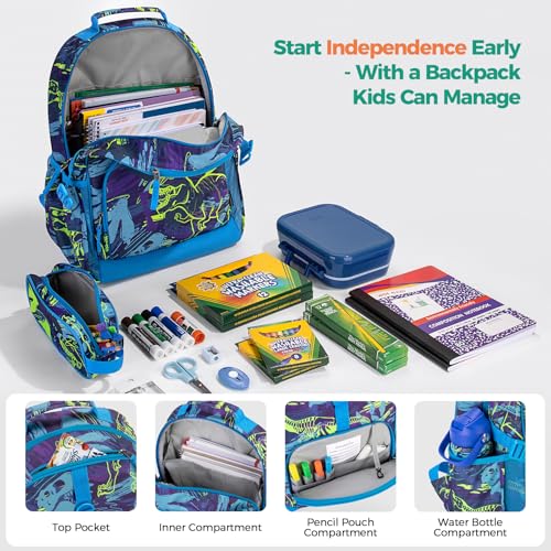 Choco Mocha Lightning Backpack for Boys, Kids Backpack for Boys Ages 4-6, Kindergarten Preschool Bookbag Boy 15 inch, Blue4