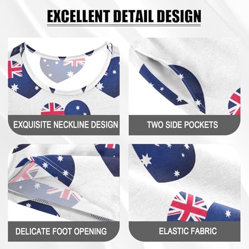 Heart Flags White Pajama Set Short Sleeve PJS 2 Piece Summer Pajamas Shorts Sets Cotton 5Y4