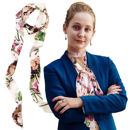 Luwint Silk-like Satin Scarf - Long, Thin, Skinny Necktie & Narrow Scarf - Handbag Wrap, Ribbon, Hairband & Waist Belt4