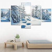 SIGNWIN 5 Panel Canvas Wall Art Modern Art Contemporary Landscape Multicolor Photography Relax/Calm Sky for Home Decorations Ready to Hang - 60
