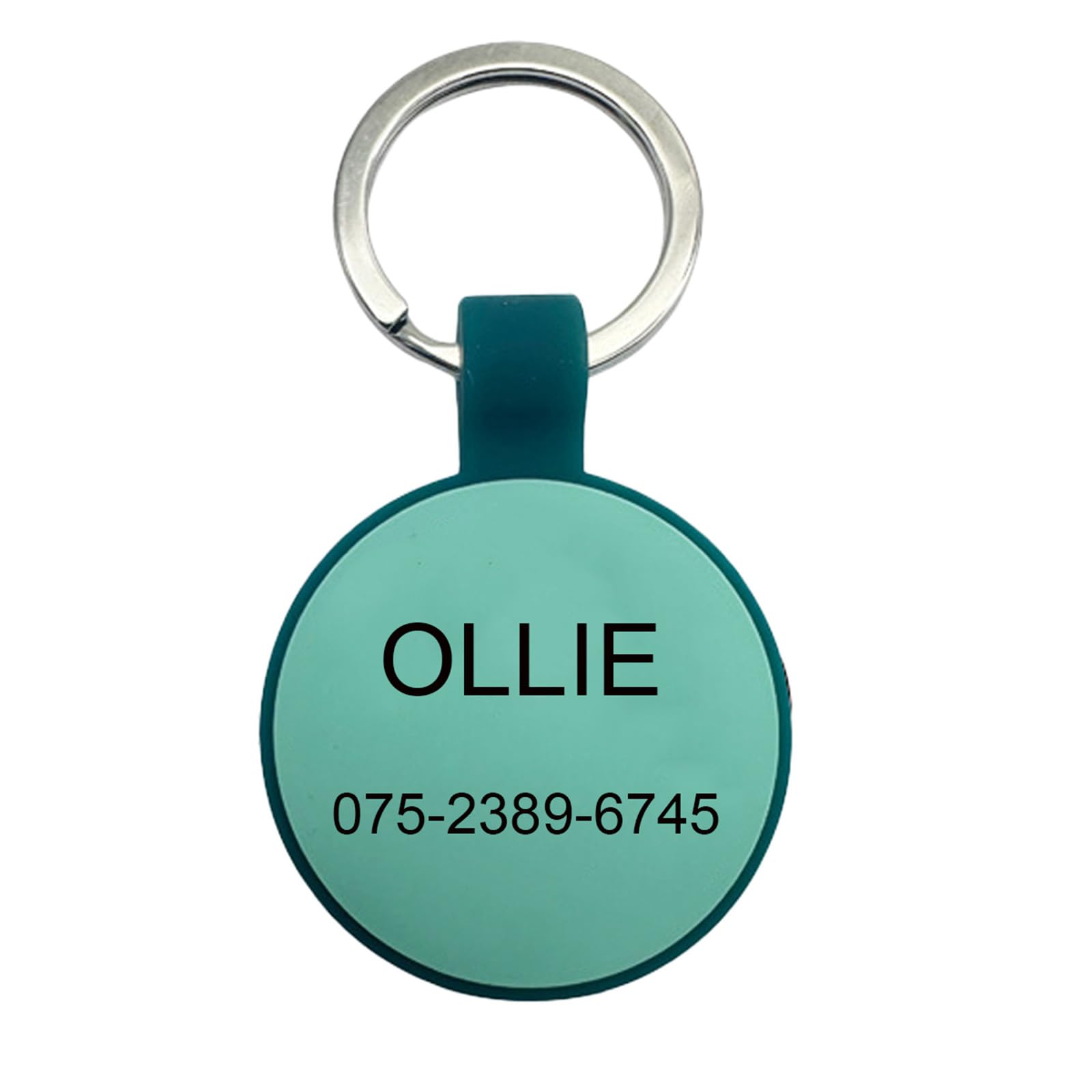 Dog Tags for Pets Engraved UK, Personalised Silicone Dog Tag with Any Name & Text, Custom Silent Dog Name Tag for Pet Dog, Soundless Id Tags for Dogs, Glow in The Dark, (Green)