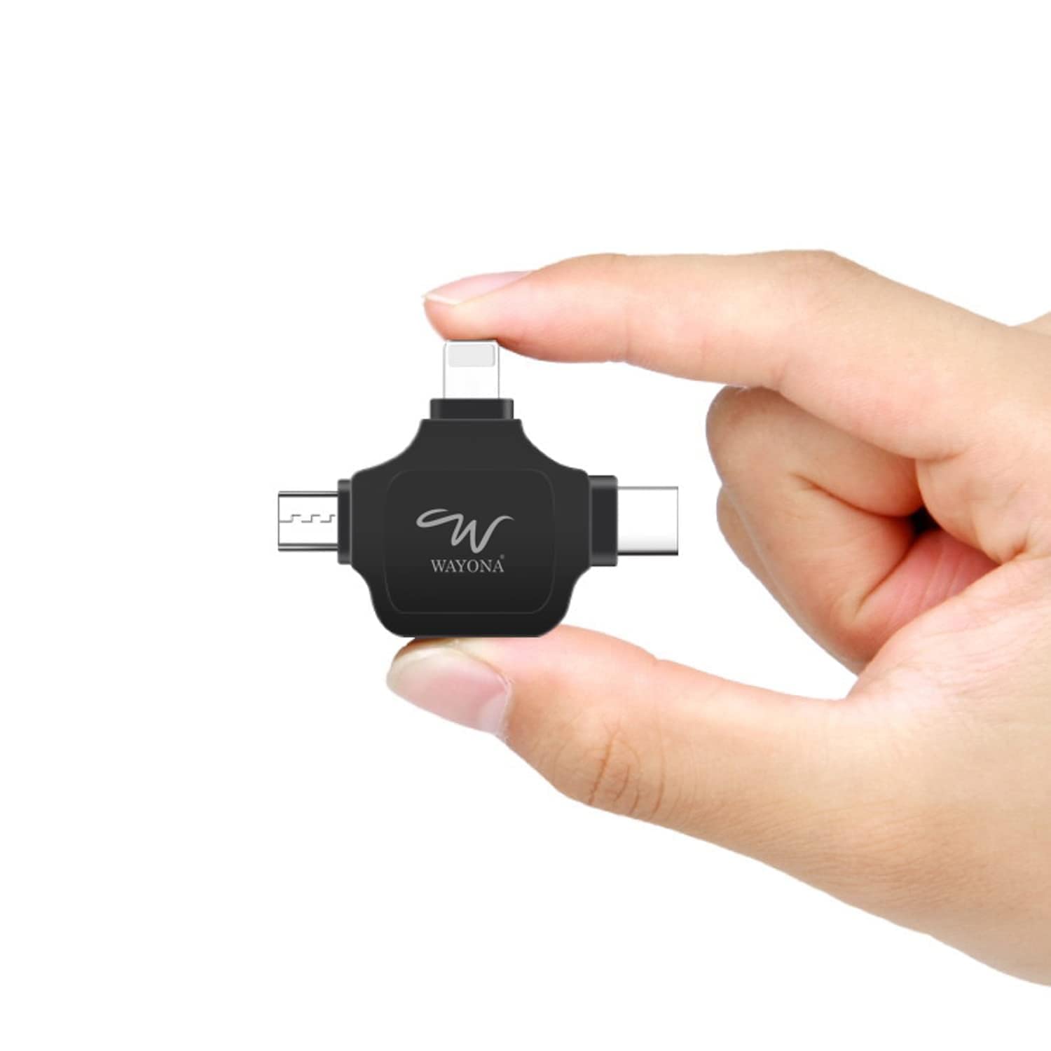 Wayona 4'Ü 1 Arada Otg Adaptörü Flash Bellek Konnektörü, Otg Adaptörü, Siyah