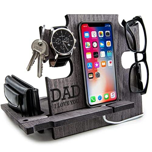 Wooden Docking Station, Personalized Gift for Dad