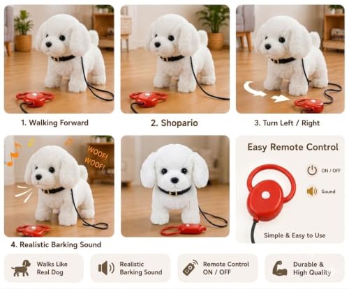 Image of Interactive White Walking Puppy Toy