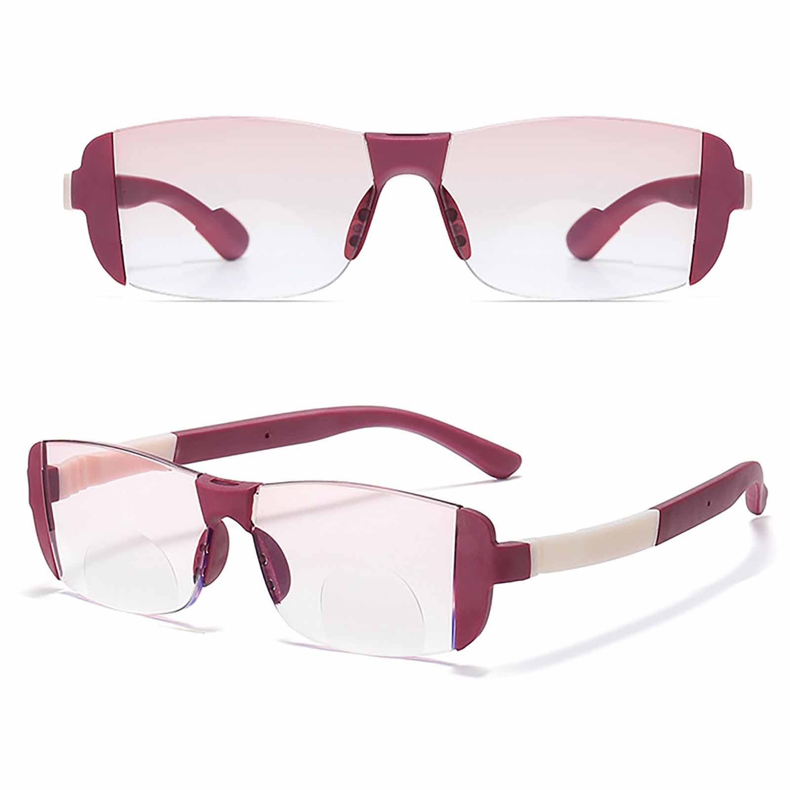 Swiden Men's Carmine Rimless Bifocal Reading Glasses,Blue Light Blocking Computer Readers,Ultralight Tr90 Eyeglasses For Wo (Color : Size : 2.5X)