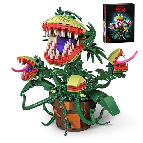 Audrey II 2 Piranha Plants Botanicals Building Blocks Set Compatible with Lego Horrors Toy Kit Flowers Shop Decor and Gift for TV Film Fans Families Friends on Halloween Birthday