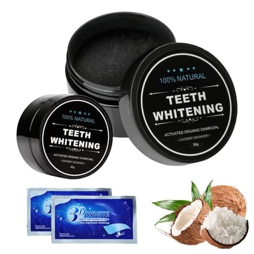 2 Piezas Blanqueador Dental Blanqueador De Dientes Blanqueamiento Dental Polvo Blanqueador De Dientes Con Carbón Activado Gratis 2 Paquetes De Tiras Blanqueadoras De Dientes