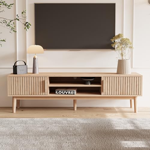 KeepGoon TV Cabinet 150 x 40 x 48 cm, Low TV Cabinet, Solid Wood ...