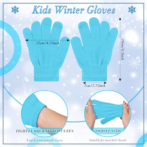Image of Handepo 60Pcs Kids Winter Beanie and Gloves Bulk Knit Hats Gloves Warm Unisex Cold Weather Winter Gifts for Boy Girl Homeless