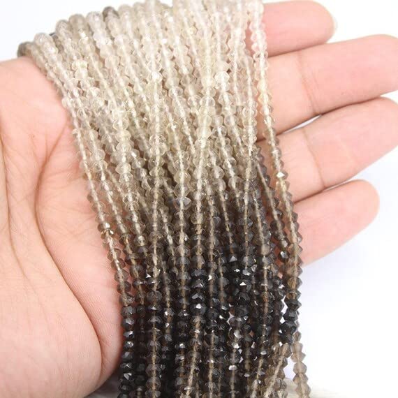 Quartz fumé de qualité supérieure en micro rondelles pour joaillerie artisanale
