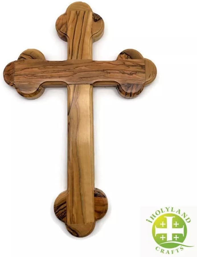 Blackperlcrafts By 24x12 Inche Olive Wood Cross, Wooden Cross Wall Hanging, Crucifix Cross Wall Decor Gift