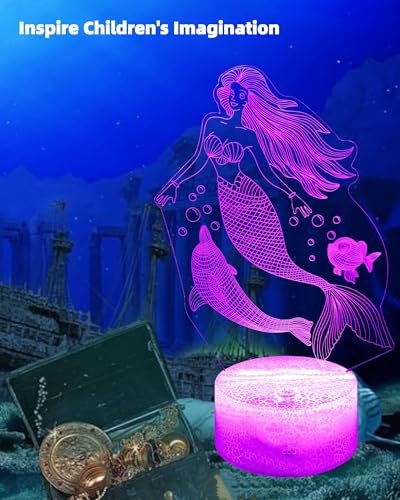 Veilleuse sirène 3D à intensité variable pour un endormissement paisible des enfants