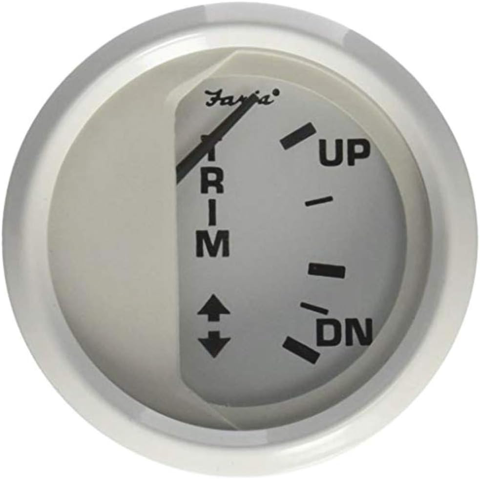 Faria 13122 Dress Trim Gauge (Mercury/Mariner/Mercruiser/Volvo DP/Yamaha 2001 and Newer) - 2", White