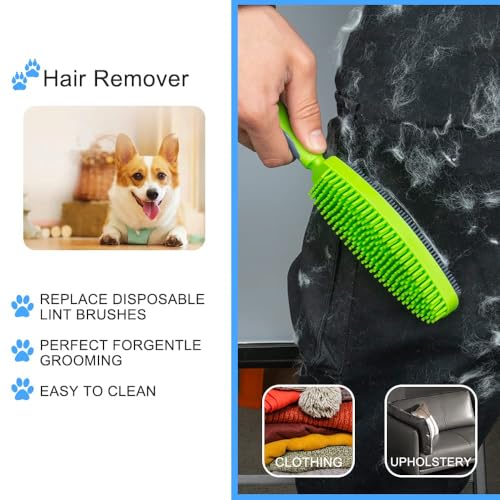 Image of Rubber Pet Hair Removal Brush for Couch Clothes Dog Cat Pet Hair Carpet, Also Used as Dog Cat Bath Brush with Massage Effect(black,orange,green)