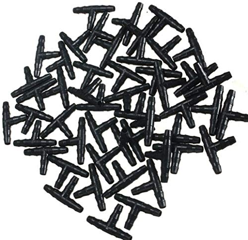 100X Tee PipeConnectors Per Irrigazione Tubo Tubo Tubo Irrigazione Sistema Giardino
