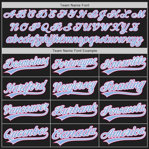 Camiseta personalizada de béisbol para hombres, mujeres y niños, negra y rosada, con nombre, número y logo bordados miniatura 3