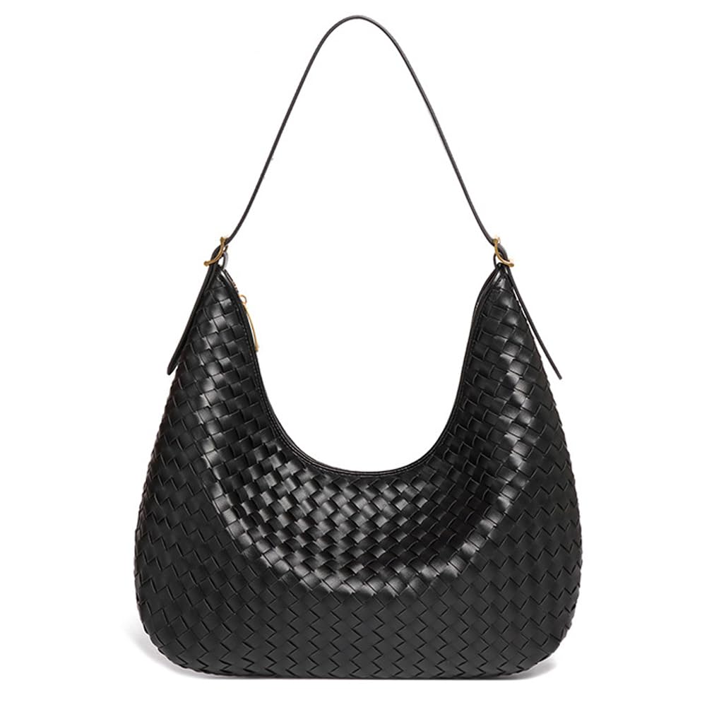 JRNDNIUOLeather Woven Handbags for Women Woven Tote Bags Top Handle Satchel Handbags Handmade Shoulder Purse Large Hobo Bag