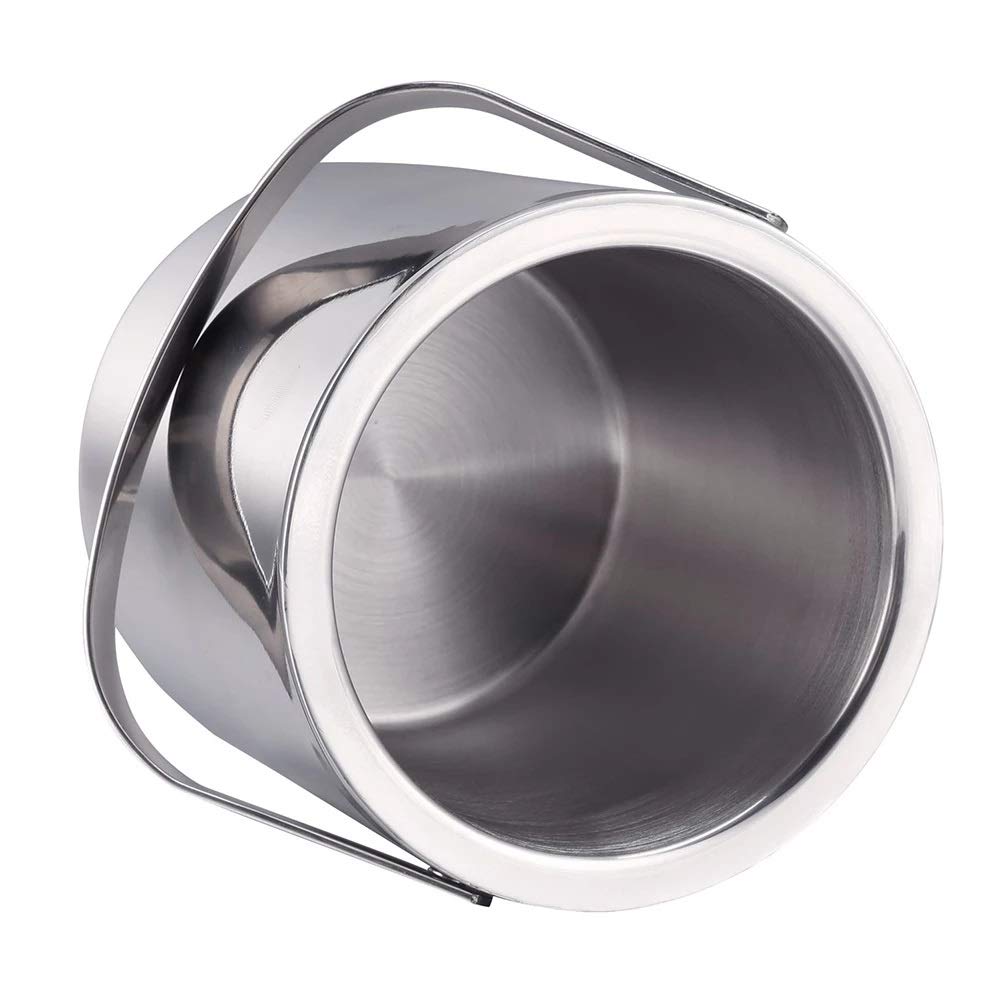 Recipiente de Acero Inoxidable de 1300 ml, Cubo de Hielo de Doble Pared, Recipiente para Hielo con Tapa de Pinzas, Abrazadera, Barra de Aislamiento térmico, Herramientas