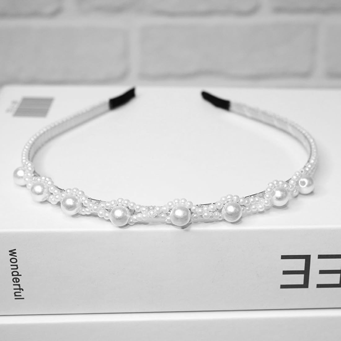 3 Fasce Per Capelli Con Perle Finte Bianche - Cerchietto Largo Imbottito Da Sposa Per Donna E Ragazza, Accessorio Elegante - 2