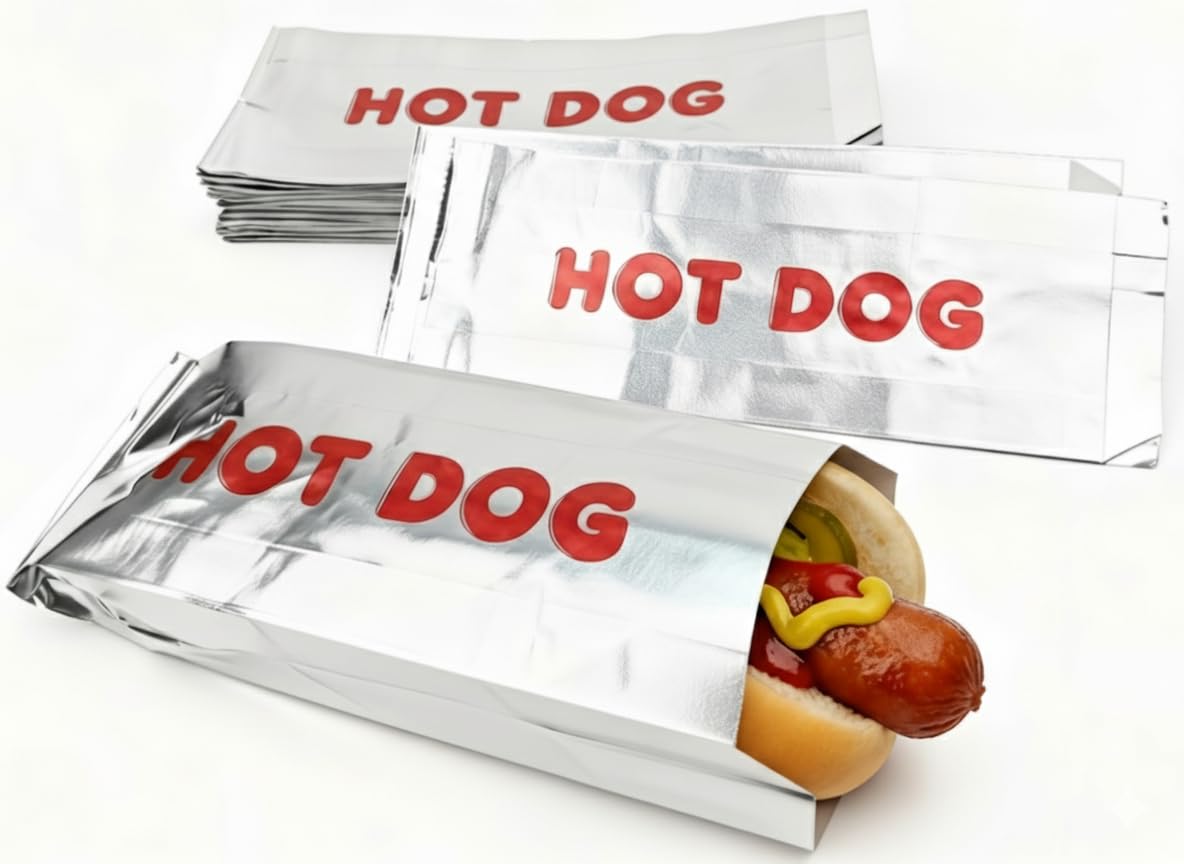 240 Stück Hot Dog Wrappers aus Folie – fettabweisende Hüllen für Partys, Lebensmittelwagen, Grillabende und Takeout – halten Hot Dogs warm und frisch