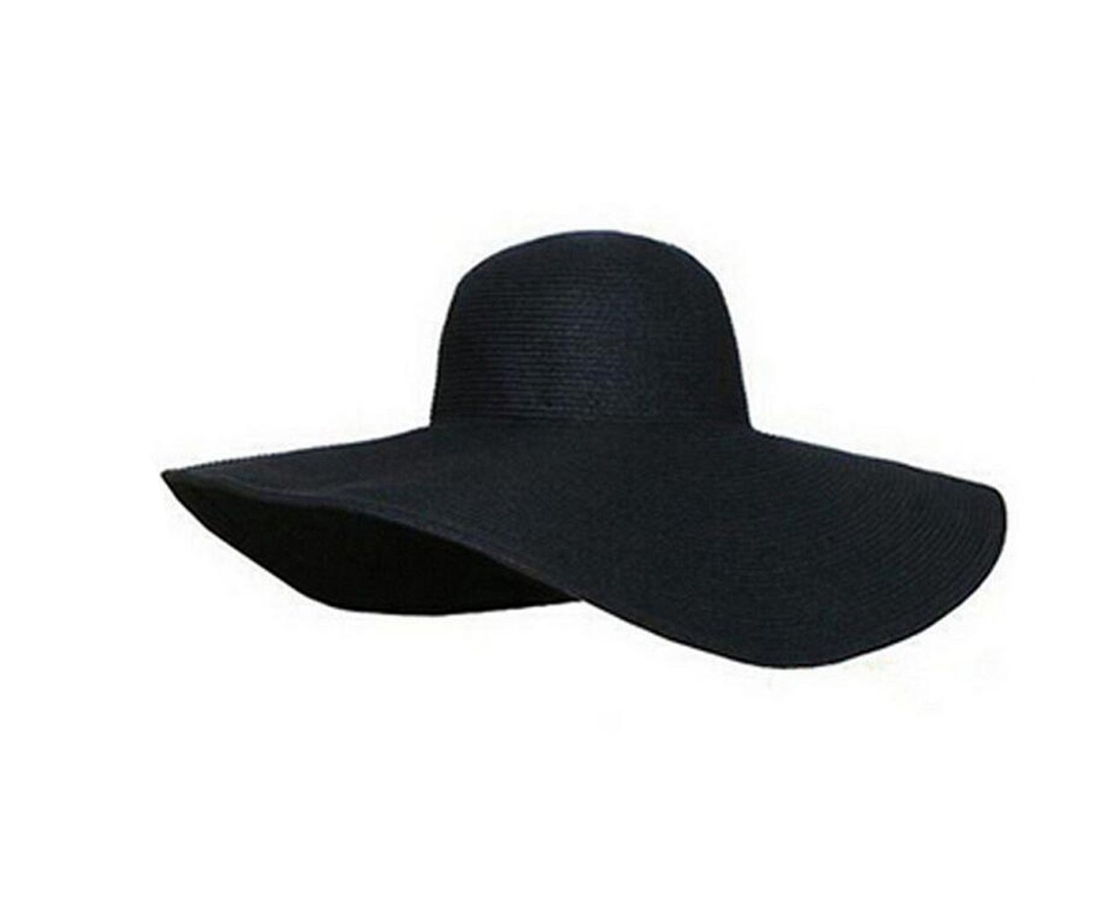 Upstore1 sombrero de sol para mujer, color puro, plegable, de ala grande, elegante, estilo bohemio, para verano, playa, UPF 50+.