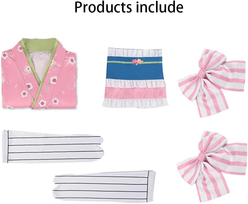 Kanroji Mitsuri Costume Kimono Kanroji Maid Dress Uniform Outfit Full Set Halloween For Women - Image 6