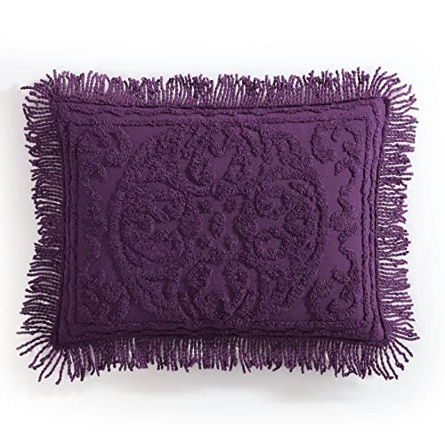 Image of Beatrice Home Fashions Medallion King Cotton Chenille Sham, Eggplant