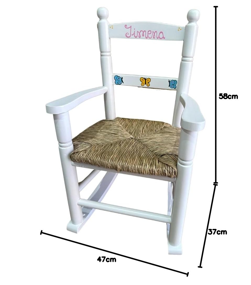 Mecedora Personalizada EN Madera 4 Colores 37X47X58 (Blanco)