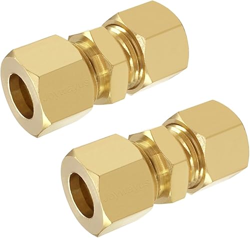 Miniatura 12 de Joywayus Tubo de compresión de latón para tubería de tubo de 3/16 pulgadas de diámetro exterior x 3/16 pulgadas de tubo de unión de compresión OD