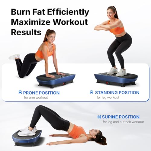 Image of MERACH Vibration Plate Exercise Machine, Curved Vibration Plate for Lymphatic Drainage Weight Loss, Vibrating Plate with Real-Time Calorie Tracking on LED Display, Workout Equipment for Home Women Men