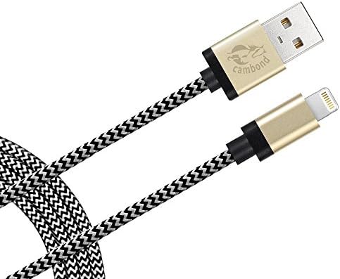 iPhone 7 Charger, 6.6ft Apple MFi Certified, Cambond 8 Pin Braided USB Lightning Cable Cord for iPhone 7/7 Plus, iPhone SE, iPhone 6s / 6s Plus / 6/6 Plus / 5s / 5c / 5, iPad Air, Mini (Gold)