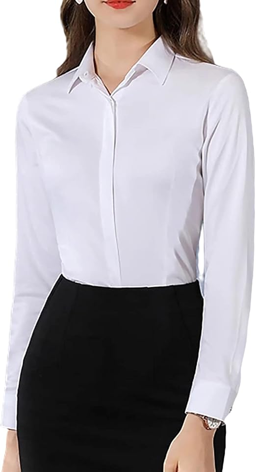 white shirt hidden buttons