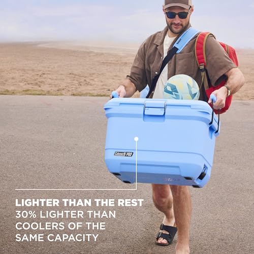 Image of Coleman Pro Heavy-Duty 45qt Ultra-Light Premium Hard Cooler, Extra-Thick Insulation Keeps Ice up to 4 Days, 74-Can Capacity