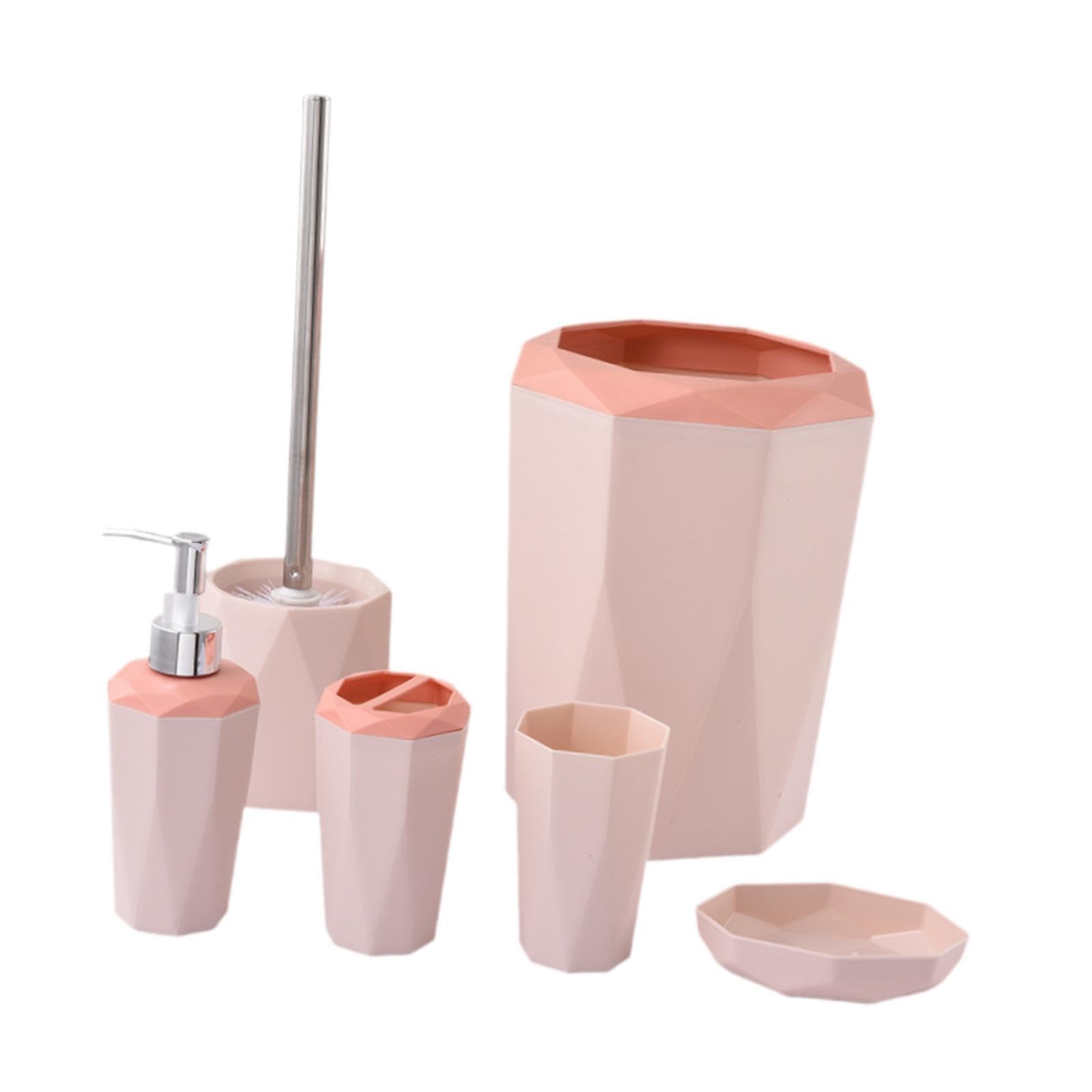 Accesorios de baño con dosificador higiénico y juego decorativo completo