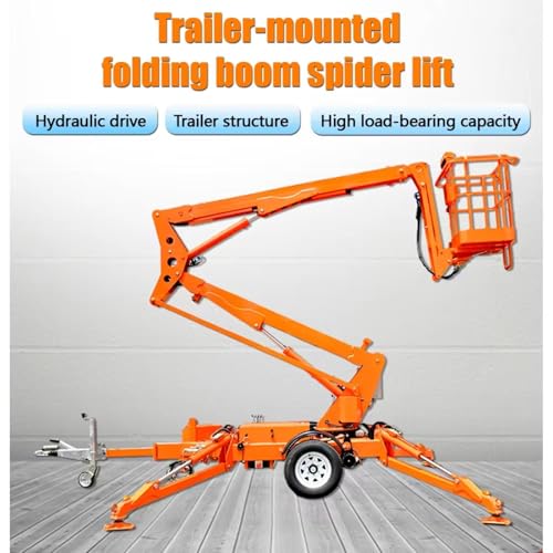 Image of Heavy-Duty Telescoping Ladder, Electric Telescopic Boom Lifting Platform Trailer-Mounted Articulated Aerial Workstation for Warehouse Climbing and Storage Organization