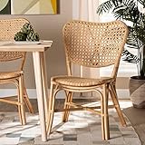 bali & pari Nadira Modern Bohemian Natural Rattan Dining Chair